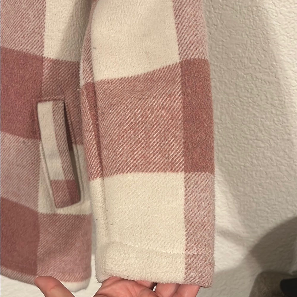 Kids Pink Plaid Coat - Picture 6 of 7